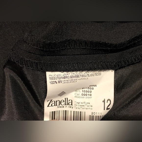 Y2K Vintage NWT Women’s 12 Zanella ANNA Black 100% Wool Pleated Pants - Picture 4 of 16